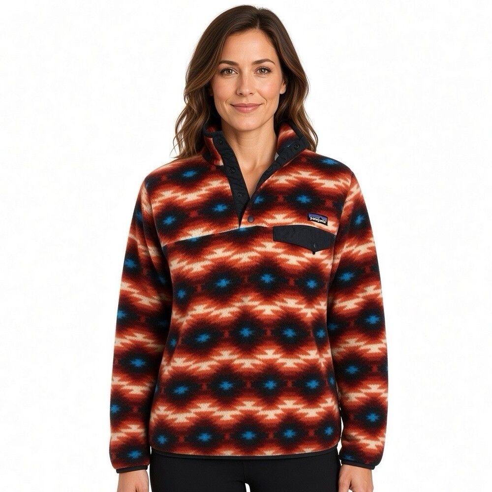 Patagonia Synchilla 1/4 Snap T Women’s L Aztec Fleece Jacket Pullover